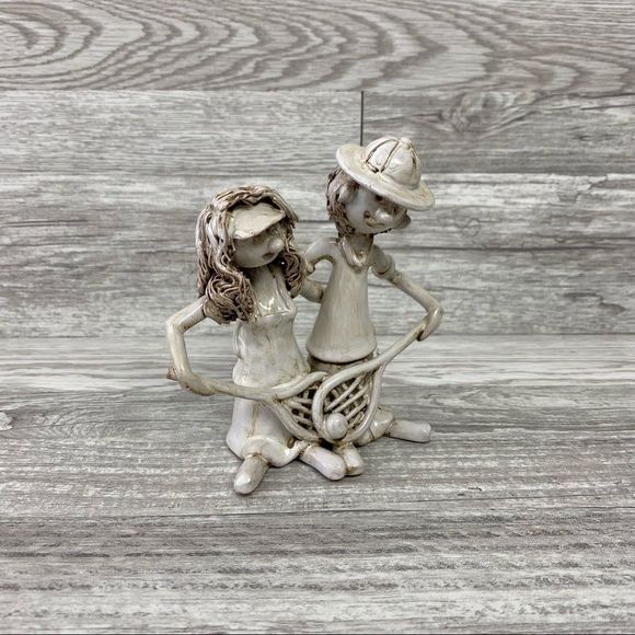 Vtg 70s Rare BENCINI Italy Couple Sculpture Signed Figurine glazed terra cotta - Picture 3 of 8